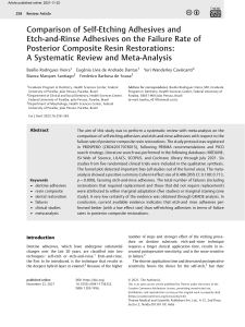 Self-Etch vs. Etch-Rinse Adhesives: Posterior Composite Restoration Review