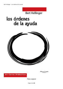 Los Órdenes de la Ayuda: Bert Hellinger - Constelaciones Familiares