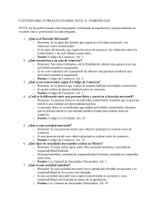 Cuestionario Derecho Mercantil II: 50 Preguntas Clave