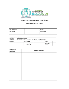 Informe de Lectura: Comunicación por la Predicación