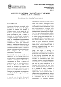 Análisis de Agua Humedal Juan Amarillo: Informe Química Analítica