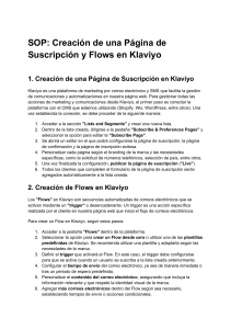 SOP: Crear Página Suscripción y Flows en Klaviyo