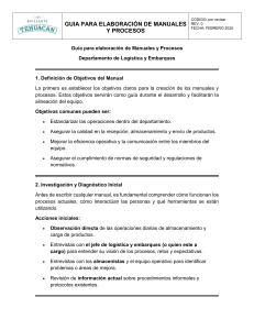 Guía para Elaboración de Manuales y Procesos de Logística