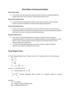 Structural Analysis Notes: Indeterminacy, Arches, Trusses