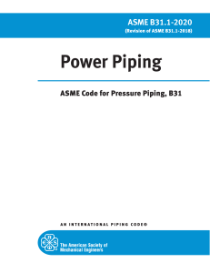 ASME B31.1: Power Piping Code - Design & Standards