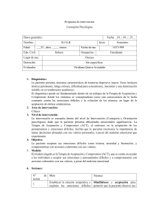 Propuesta de Intervención Psicológica ACT Depresión