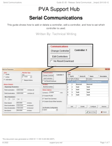 Serial Communications Guide: PathMaster Controller Setup