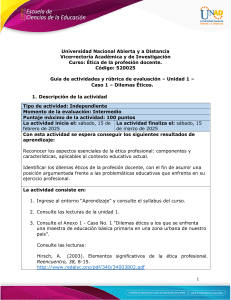 Guia de actividades y Rúbrica de evaluación - Unidad 1 - Caso 1 - Dilemas Éticos