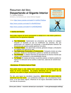 Resumen Despertando al Gigante Interior - Antony Robbins