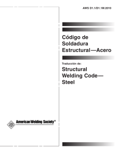 AWS D1.1/D1.1M:2010 C&oacute;digo de Soldadura Estructural - Acero
