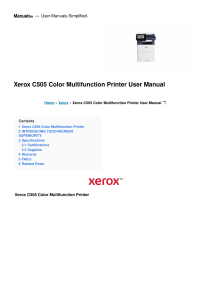 Xerox C505 Color Multifunction Printer User Manual