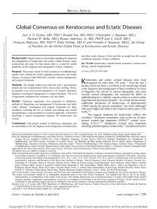 Keratoconus & Ectatic Diseases: Global Consensus & Management