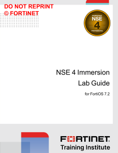 FortiOS 7.2 NSE 4 Immersion Lab Guide