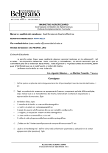 Examen Marketing Agropecuario - Gesti&oacute;n Agroempresas