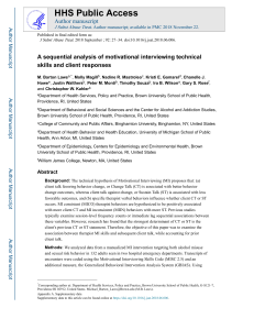 Motivational Interviewing Skills & Client Responses Analysis