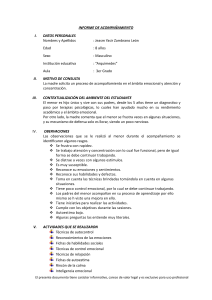 Informe de Acompañamiento: Desarrollo Emocional Infantil