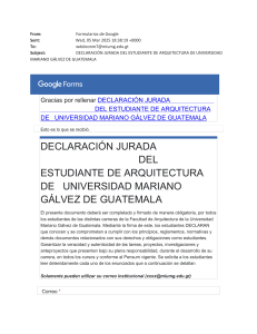 Declaración Jurada Arquitectura UMG Guatemala