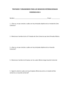 Tratados y Organismos para Negocios Internacionales - Tarea