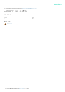 Alimento vivo en la acuicultura - Alimento vivo en acuicultura