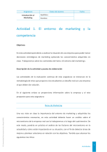 Actividad Entorno de Marketing y Competencia