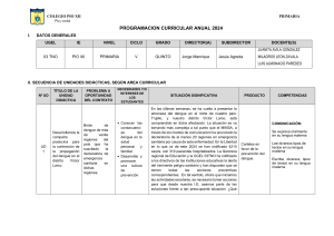 Programación Curricular Anual Primaria Colegio Pío XII 2024