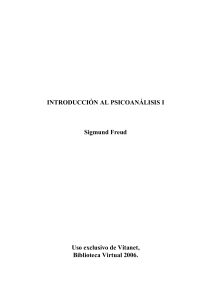 Introducción al Psicoanálisis I - Sigmund Freud