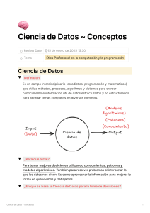 Apuntes de Ciencia de Datos: Conceptos Clave