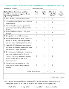 Cuestionario de Salud del Paciente (PHQ-9) en Español