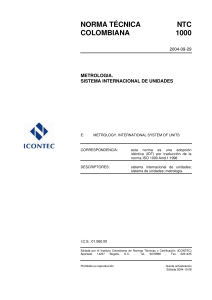 NTC 1000: Estándar del Sistema Internacional de Unidades