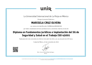 Diploma ISO 45001: Fundamentos Jurídicos y Seguridad Laboral