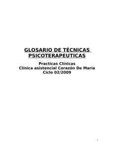 Glosario de Técnicas Psicoterapéuticas