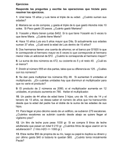 Ejercicios de Matemáticas: Resolución de Problemas