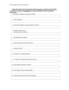 Guía de Ejercicios: Funciones del Lenguaje y Registros del Habla