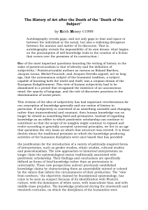 Art History After the Death of the Subject: Identity & Subjectivity