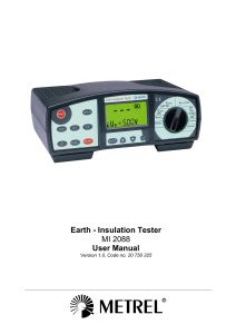 Earth Insulation Tester MI 2088 User Manual