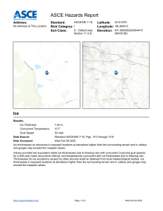 ASCE Hazards Report: Ice Thickness & Weather Data