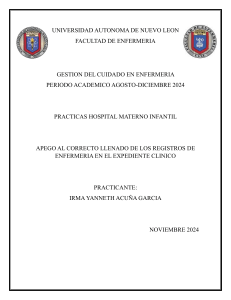 Plan de Supervisión: Registros de Enfermería