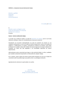Ejemplos de Carta de Solicitud de Trabajo | Modelos