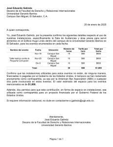 Carta de Confirmación: Uso de Instalaciones UGB