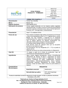 Ficha Técnica Crema Tipo Chantilly Master Top