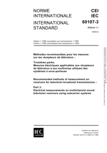 CEI 60107-3: Norme de mesures &eacute;lectriques des r&eacute;cepteurs TV