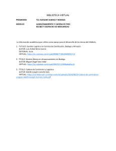 Referencias Bibliográficas: Almacenamiento y Cadena de Frío