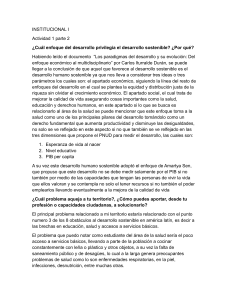 Desarrollo Sostenible: Enfoque Humano, Problemas y Soluciones