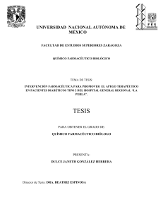 Tesis: Intervenci&oacute;n Farmac&eacute;utica en Diabetes Tipo 2