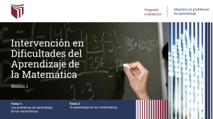 Intervenci&oacute;n en Dificultades del Aprendizaje de la Matem&aacute;tica