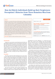 Forgiveness in Homeless Elderly: A Colombian Case Study