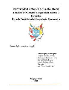 Informe Telecomunicaciones III: Modulación Analógica y Digital