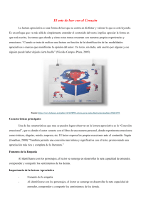 Lectura Apreciativa: Conexi&oacute;n Emocional y Pensamiento Cr&iacute;tico