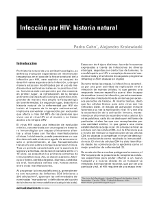 Infecci&oacute;n por VIH: Historia Natural y Tratamiento