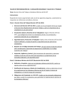 Taller Decreto Único del Trabajo y Estándares Mínimos SG-SST